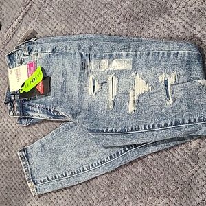 NEW WITH TAGS!!! acid wash "destroyed" worn looking denim high rise jegging